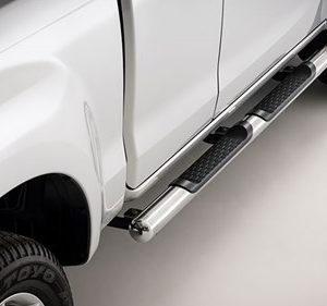 Stainless Steel Side Bar plus Steps: Extended Cab (2017-2020)
