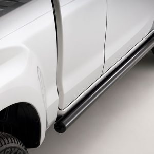 Black Steel Side Bar: Extended Cab (2017-2020)
