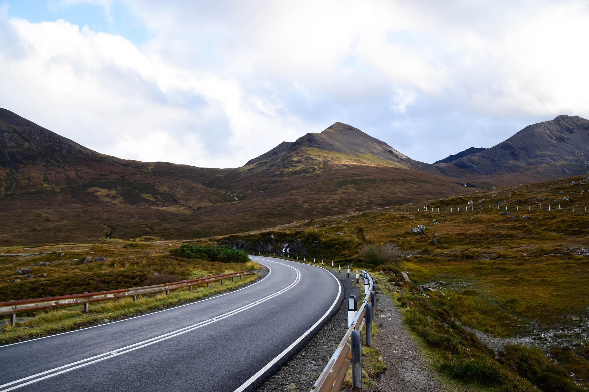 Road in Scottish Highlands